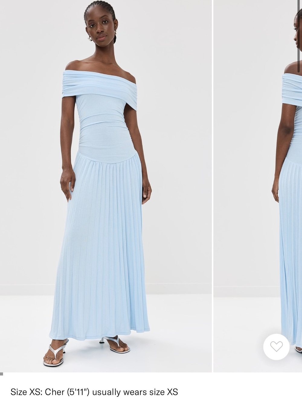 Lioness Strapless Pleated Light Blue Maxi Dress